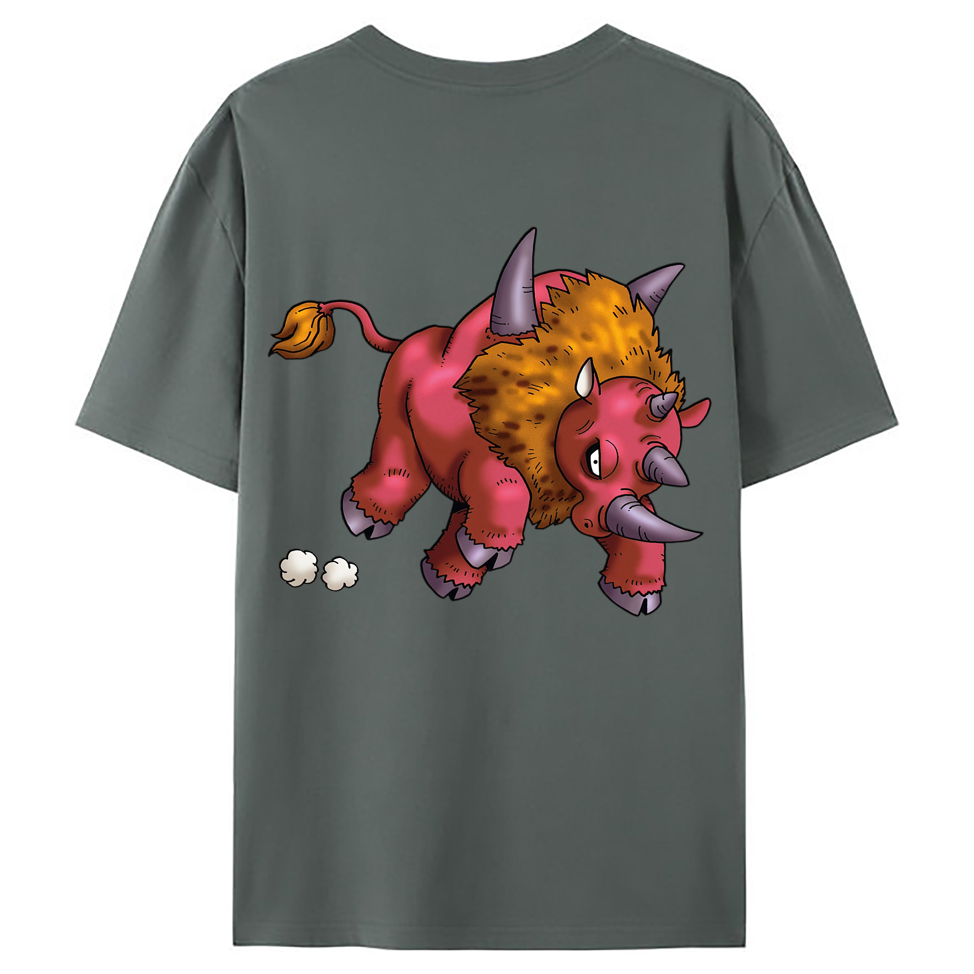 （画像用） ドラゴンクエスト Doragon Kuesuto Dragon Quest 綿100％ メンズ半袖Tシャツ（バックプリント） 通気性